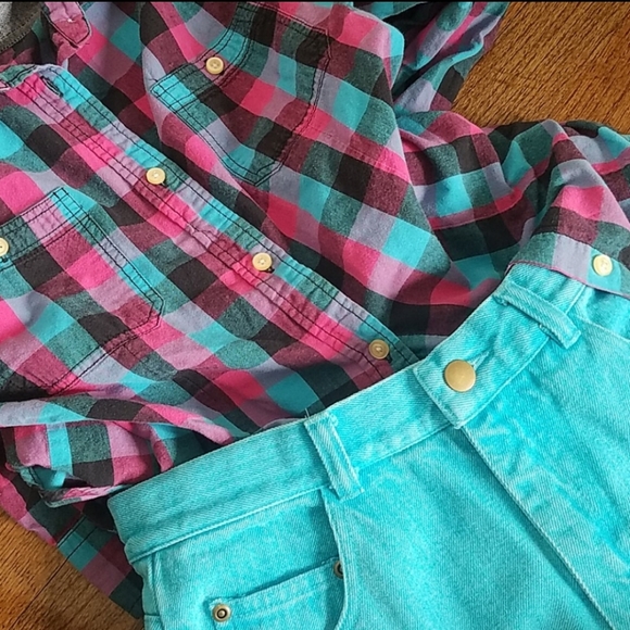 Turquoise wash high-rise jeans - Picture 8 of 8